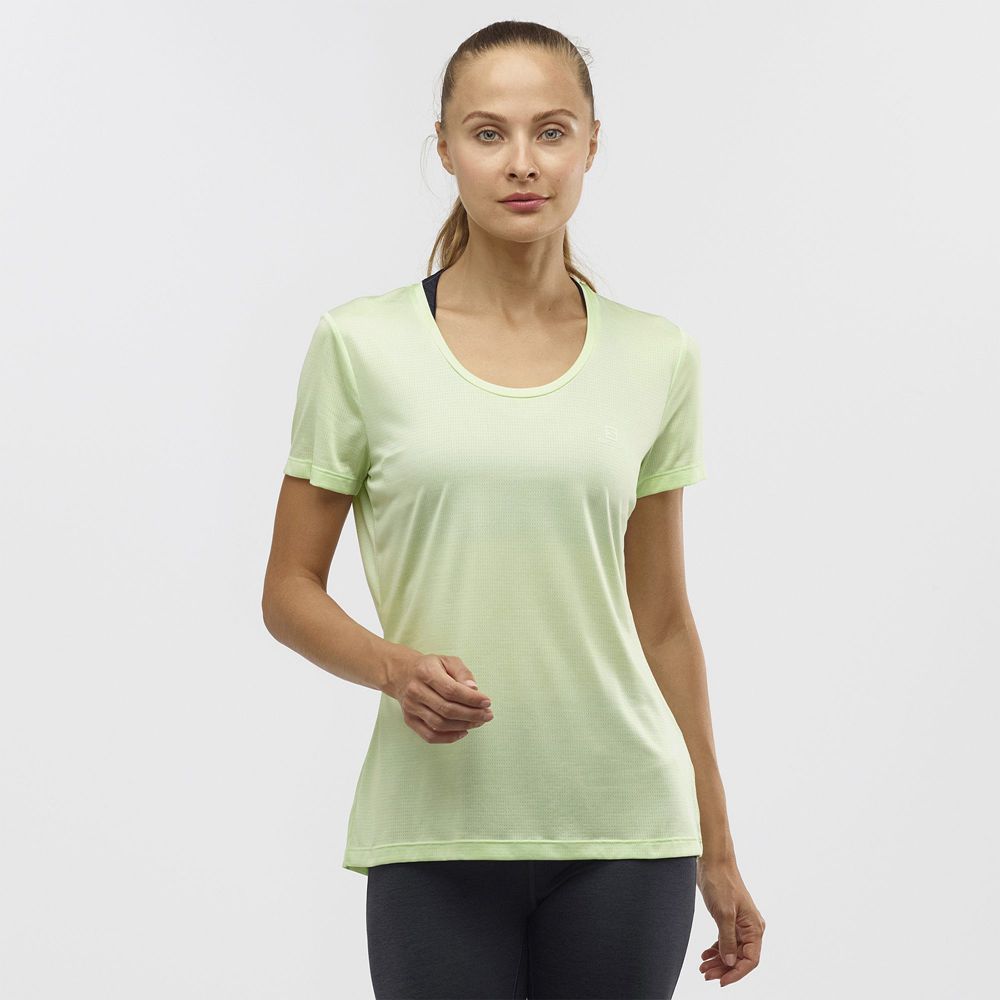 Salomon AGILE Camisetas Mujer - Verde - Colombia (46592-OAWE)